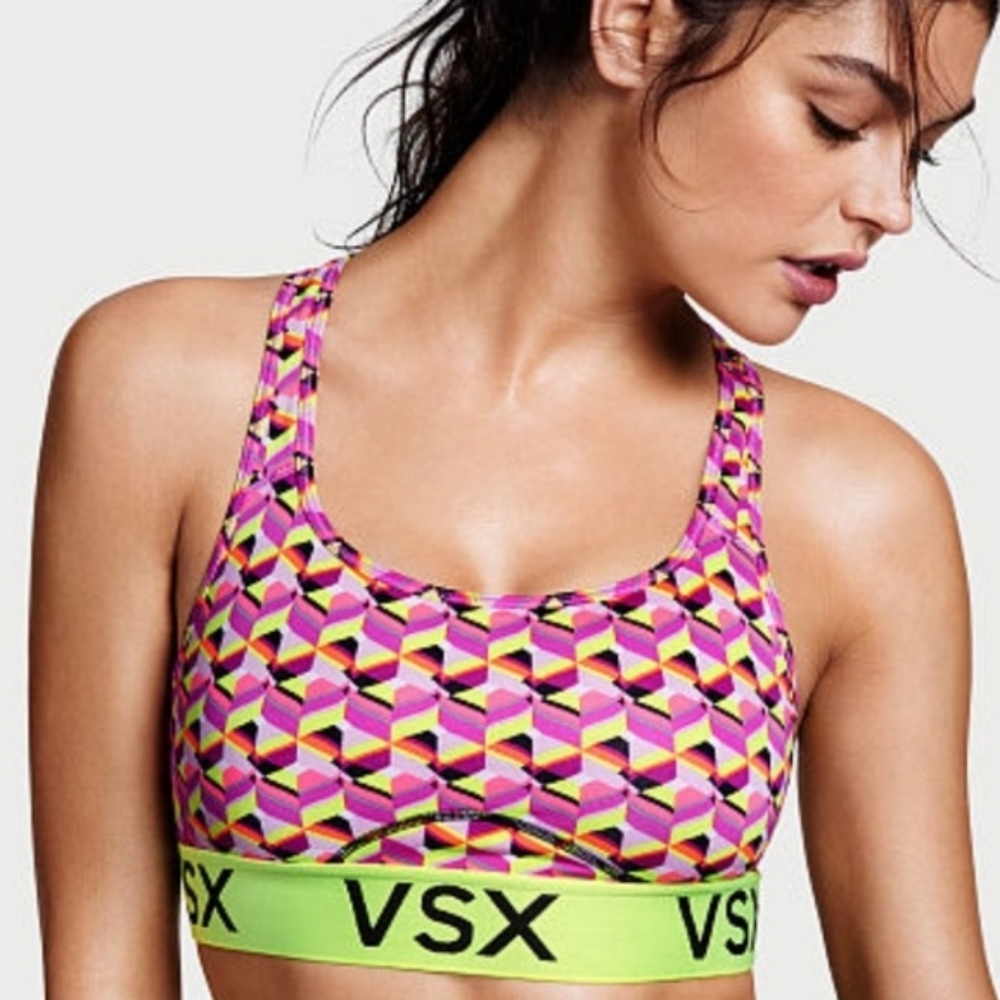 Victoria's Secret Sport VSX Racer Back Patterned Sports Bra